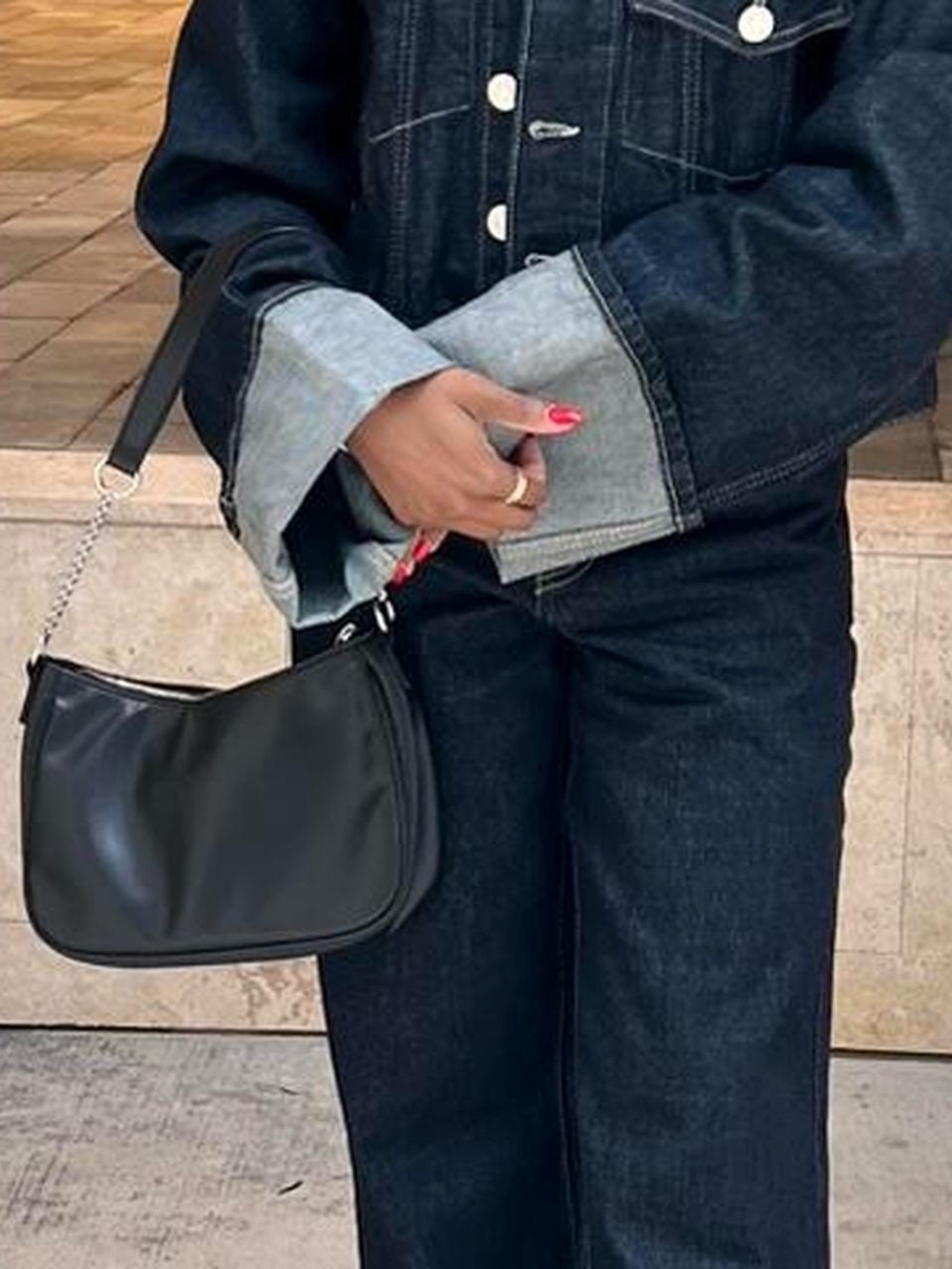 Black Everyday H&M Faux Leather Bag